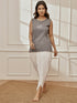Women's Grey Embroidered Yoga Kurta With White Dhoti Pants